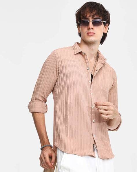 CAHOOT Men Striped Regular Fit Shirt with Full Sleeves