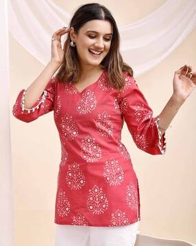 saanwri Women Floral Print Short Kurti-picture-31