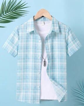 tior Boys Checked Relaxed Fit Shirt with Spread Collar-picture-51