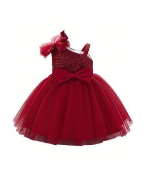 Girls Embellished Cotton Fit and Flare Dress-image-46
