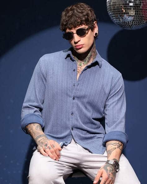 Men Spread Collar Regular Fit Shirt