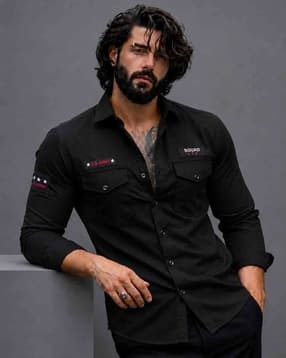 neonomad Men Regular Fit Shirt with Flap Pockets-picture-50