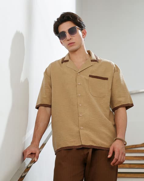 CAHOOT Men Regular Fit Shirt with Patch Pocket