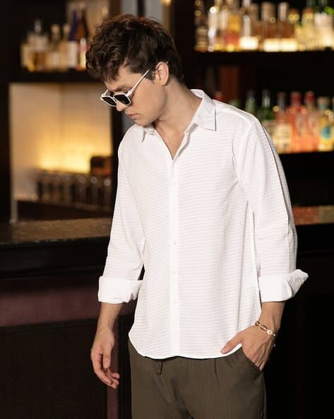 CAHOOT Men Regular Fit Shirt with Spread Collar