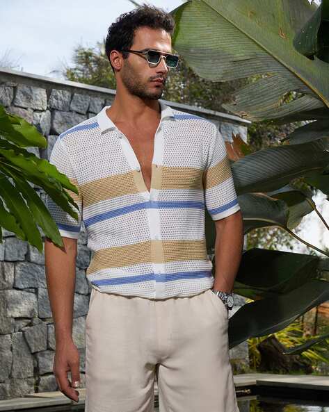 CAHOOT Men Stripes Regular Fit Shirt