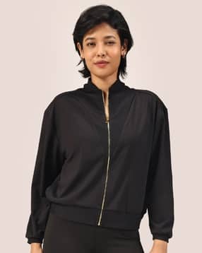 blissclub Women Regular Fit High-Neck Bomber Jacket-picture-13