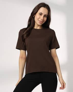 rio basic Women Interlock Regular Fit Crew-Neck T-Shirt-picture-28