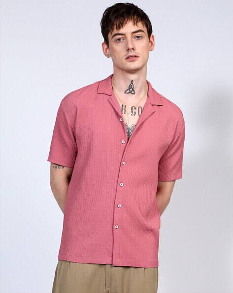 CAHOOT Men Regular Fit Shirt with Cuban Collar