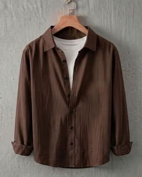elixoria Men Regular Fit Shirt with Spread Collar-picture-34