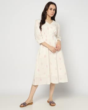 yousta Women Printed Fit & Flare Midi Dress-picture-12