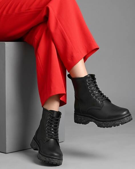 Fyre Rose Women Ankle-Length Boots with Lace Fastening