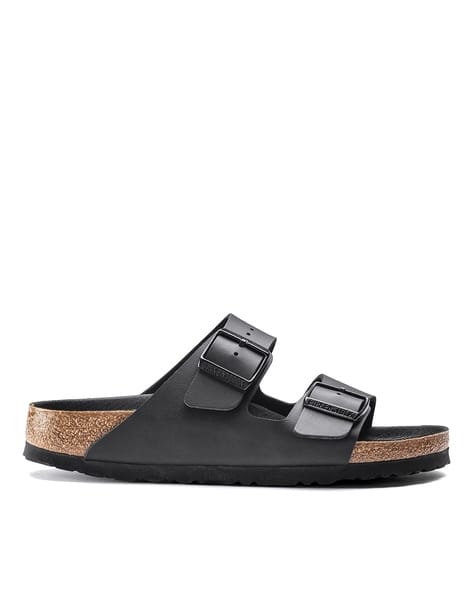 Arizona Open-Toe Double-Buckle Slide Sandals