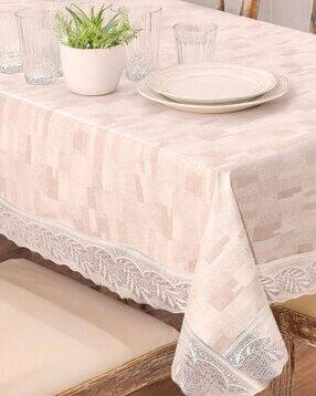 stylista Premium PVC Dining Table Cover with Stylish Lace Border -picture-21