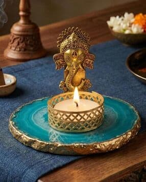 homearte india Agate Metal Ganesha Tealight -picture-28