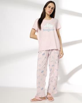 rio Women Graphic Print T-Shirt & Pyjamas Set-picture-42