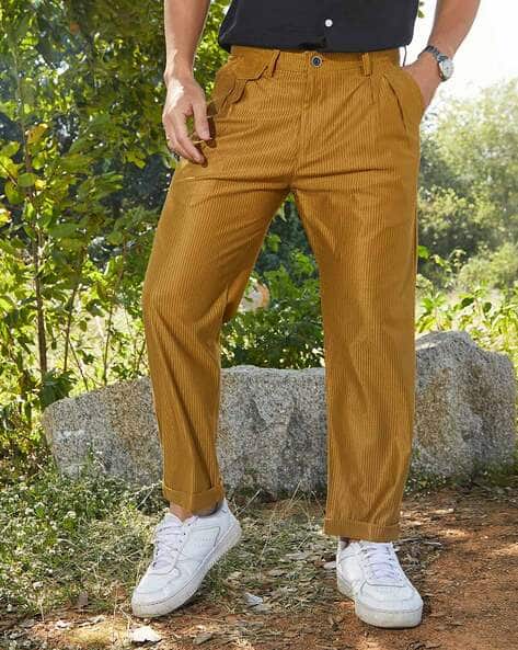 CAHOOT Men Ribbed Relaxed Fit Trousers