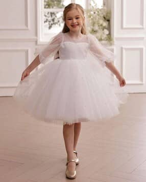 Girls Embellished Fit & Flare Dress-image-47