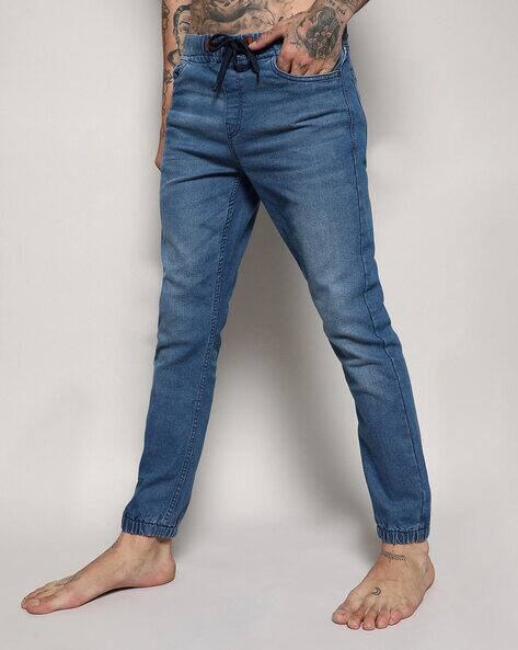 CAHOOT Men Striped Slim Fit Mid-Rise Jeans