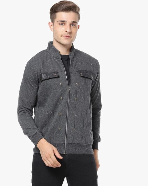 CAHOOT Embellished Zip-Front Jacket with Flap Pockets