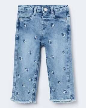 fame forever by lifestyle Girls Embroidery Straight Jeans-picture-14