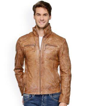 teakwood leathers Men Zip-Front Regular Fit Biker Jacket-picture-39