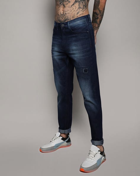 Men Ankle-Length Straight Jeans