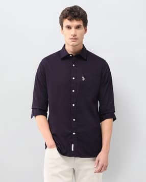 u.s. polo assn. Men Tailored Fit Dobby Shirt with Patch Pocket-picture-18