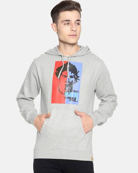 CAHOOT Graphic Print Hooded Sweatshirt with Ribbed Hems