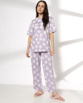 rio Women Floral Print T-Shirt & Pyjamas Set-picture-29