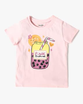 yousta Girls Graphic Print Regular Fit Round-Neck T-Shirt-picture-31
