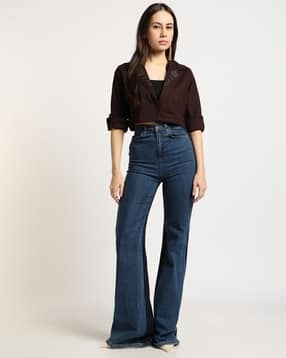 svrnaa by azorte Solid Crop Jacket with Embroidery Detail-picture-44