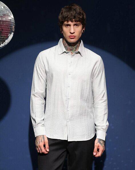 CAHOOT Men Regular Fit Shirt with Spread-Collar