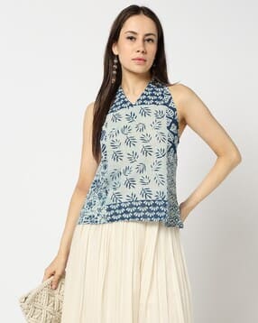 yousta Women Leaf Print Regular Fit Top-picture-41