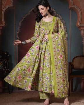 glam roots Women Floral Print 3-Piece Kurta Suit Set-picture-20
