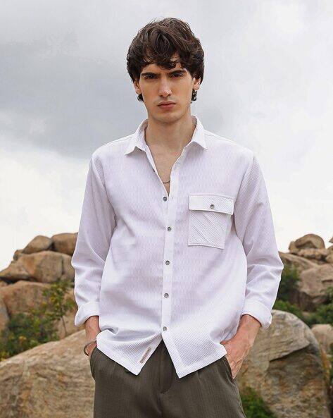 CAHOOT Men Regular Fit Shirt with Spread-Collar