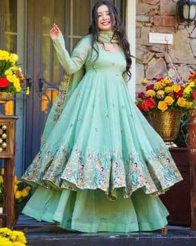 svaraa Women Embroidered Anarkali Kurta Set with Dupatta-picture-42