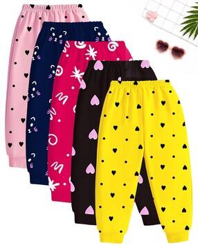 kuchipoo Pack Of 5 Girls Printed Pyjamas-picture-23