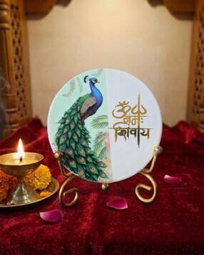 homearte india Marble Half Peacock Om Namah Shivay Showpiece -picture-31