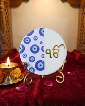 homearte india Marble Half Evil Eye IK Onkar Showpiece -picture-21