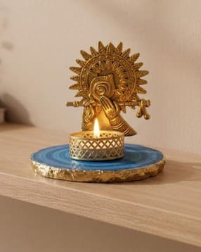 homearte india  Agate Metal Krishna Bansi Tealight-picture-17