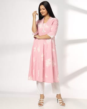 avaasa mix n' match Women Floral Print Flared Kurta-picture-28