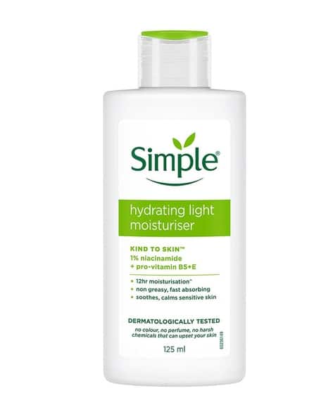 Simple Hydrating Light Moisturiser 12HR Hydration Non Greasy Moisturizer for a Smooth Skin (125 ml)
