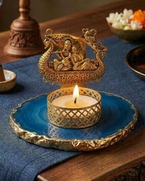 homearte india  Agate Metal Radha Krishna Tealight -picture-52