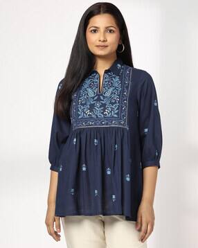 siyahi Women Embroidered Relaxed Fit Tunics-picture-28