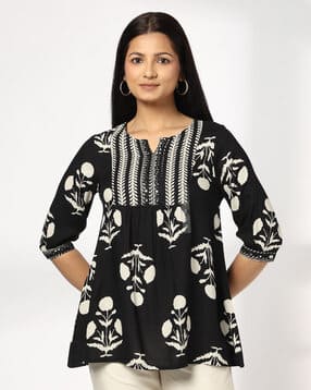 siyahi Women Floral Printed Relaxed Fit Tunics-picture-31