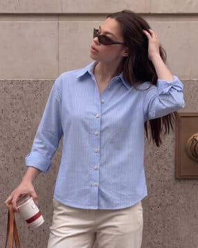 buda jeans co Women Striped Regular Fit Shirt -picture-25