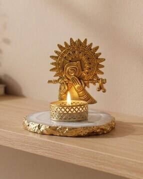 homearte india  Agate Metal Krishna Bansi Tealight-picture-15