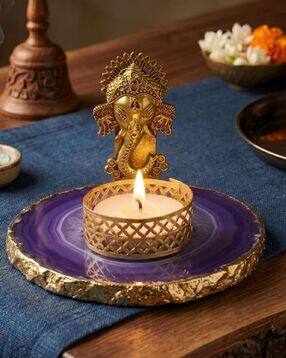 homearte india Agate Metal Ganesha Tealight -picture-10
