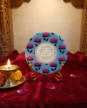 homearte india  Marble Round Pichwai Gaytri Mantra Showpiece -picture-30
