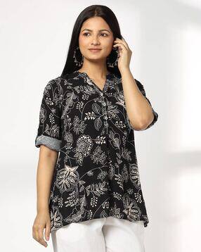 fusion Women Floral Print Straight Kurti-picture-51
